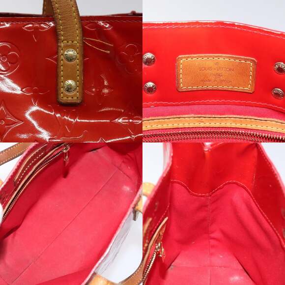 LOUIS VUITTON Monogram Vernis Reade PM Hand Bag Red Rouge M91088 - Picture 11 of 12